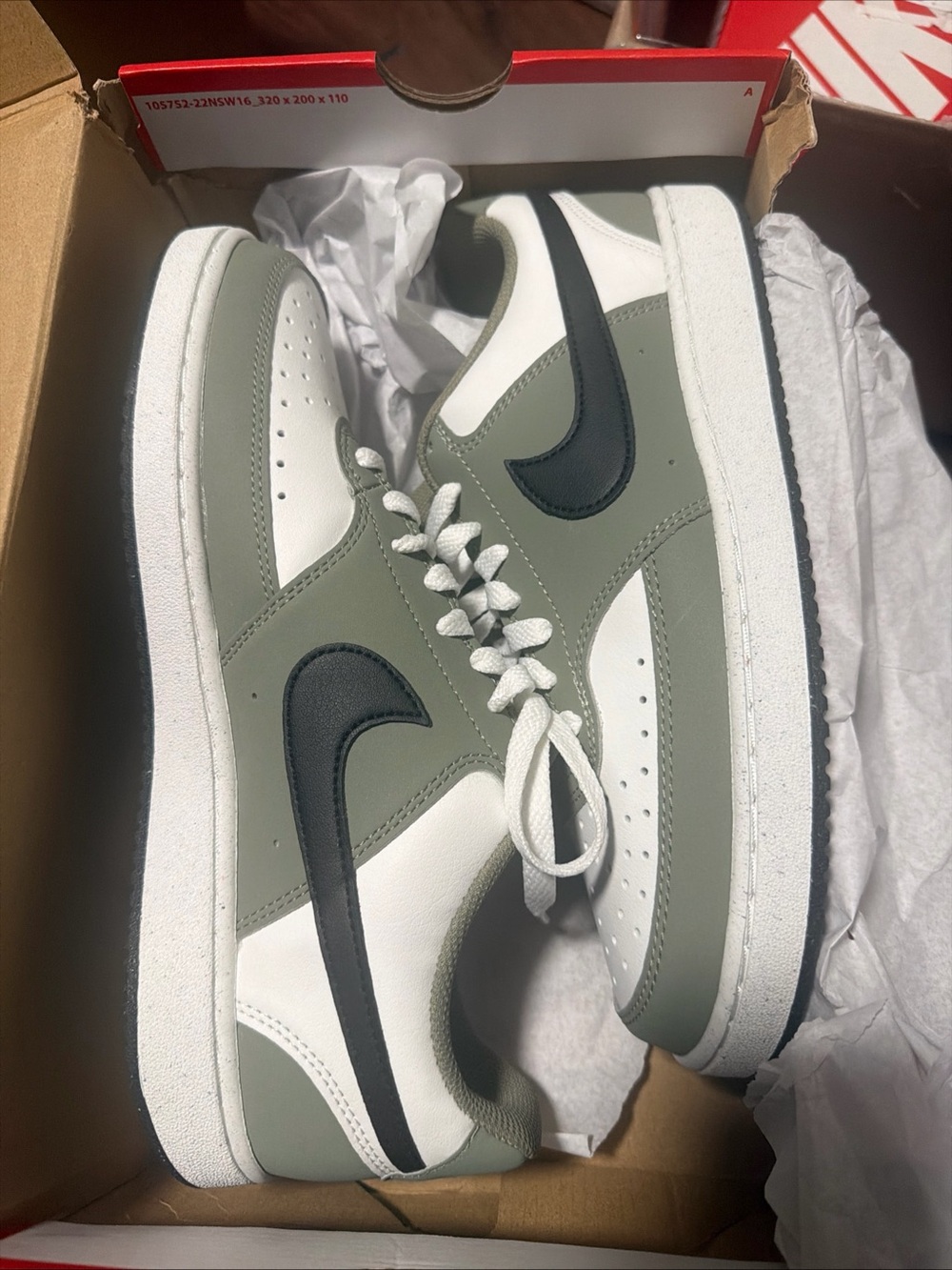 Nike Court Vision Low Summit White/Black Silver Sage IM0459 104 Size 8.5. W 10
